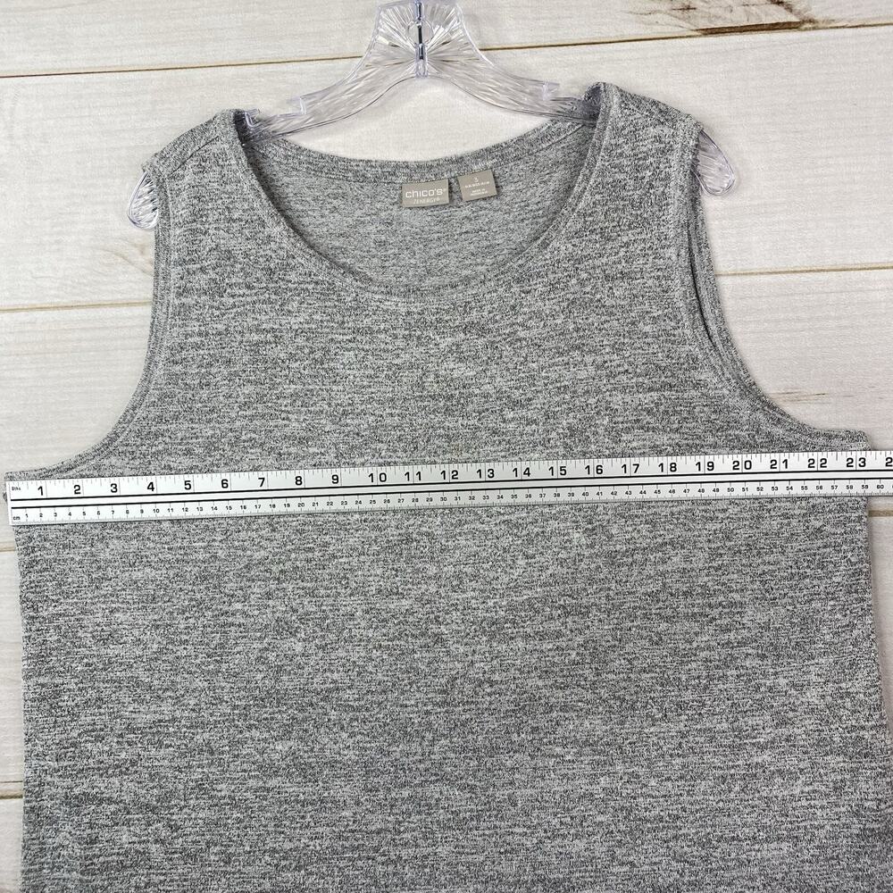 Chico's Tank Top Sz 3 16/18 Womens Gray Knit Terry Cloth Stretch Pullover Top - Picture 5 of 8